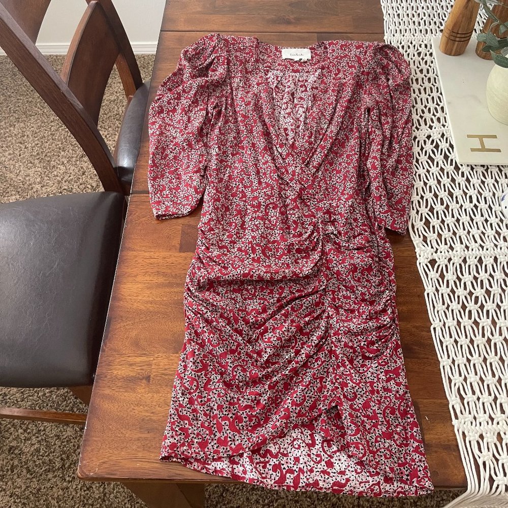 ba&sh red floral Carmin dress